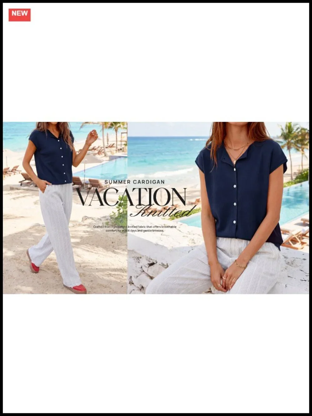 Women's Summer Cap Sleeve Knit Cardigan Sweater Vest Button Front Office Top
